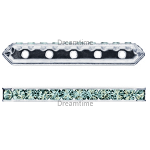 Dreamtime Crystal DC 77730 Rondelle Spacer Bars 5 Hole Pacific Opal/Silver